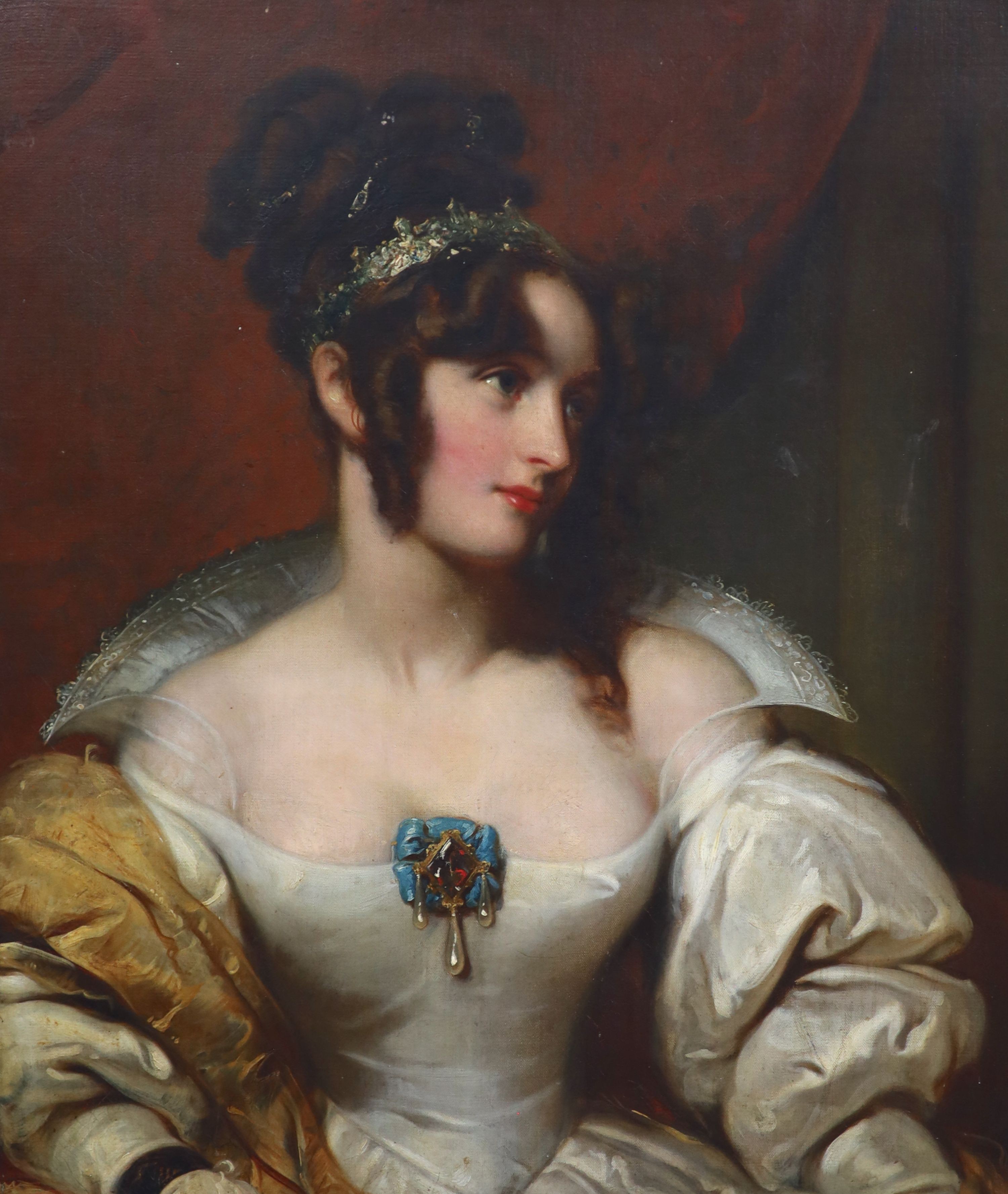 John Boaden R.A. (1792-1839), ‘’The Brazilian bride’’, Oil on canvas, 76 x 62cm.